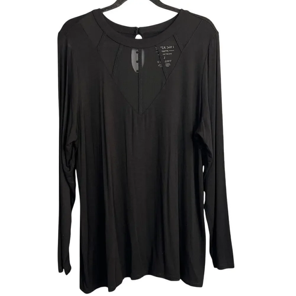Torrid Mesh Insert Super Soft Knits Long Sleeve Size 2